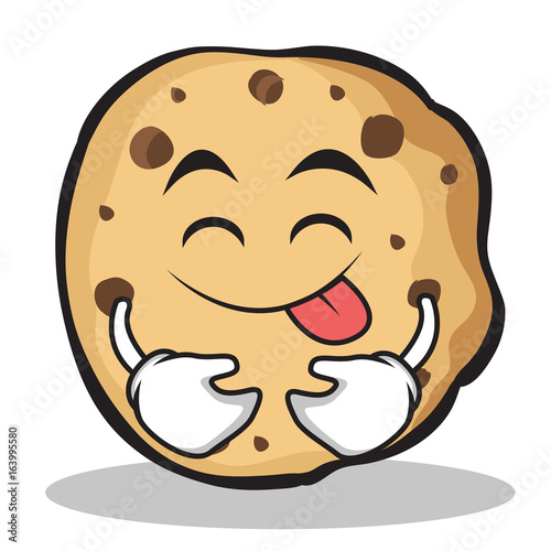 Tongue out sweet cookies character cartoon