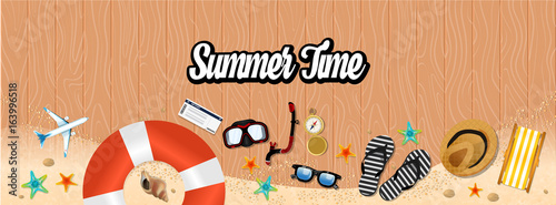 Summer holiday vacation concept, Horizontal layout Flat vector illustration