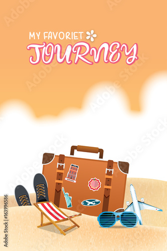 Summer holiday vacation concept, vector illustration