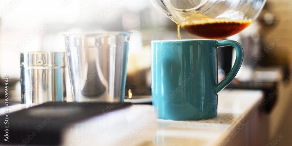 Apron Barista Coffee Cafe Cup Pouring Latte Concept Apron Barista Coffee Cafe Cup Pouring Latte Concept