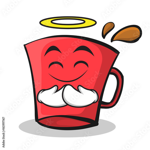 Innocent face red glass character cartoon