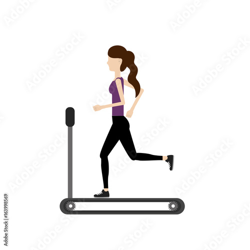 healthy woman doing exercise in the runing mashine