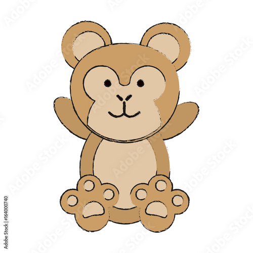 cute monkey or stuffed animal icon image