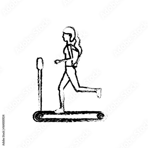 figure healthy woman doing exercise in the runing mashine