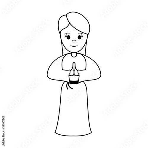 woman wearing tunic cute cartoon icon image