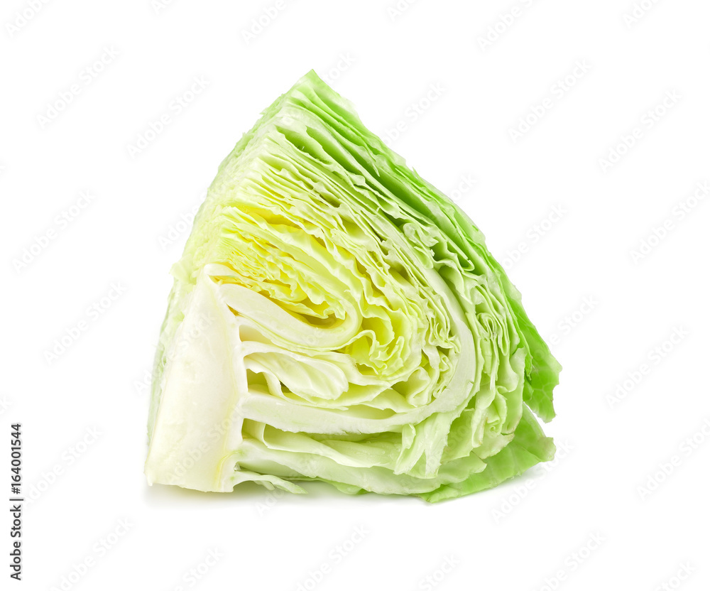 Cabbage cut on the white background, fresh cabbage isolated Cabbage cut on the white background, fresh cabbage isolated