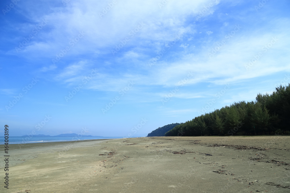 sea beach blue sky at Ranong, Thailand