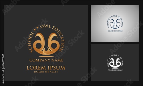 vintage owl abstract education logo