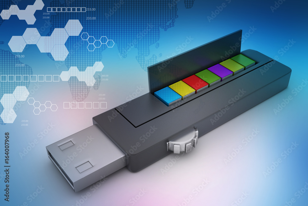 Obraz premium usb flash drive and books