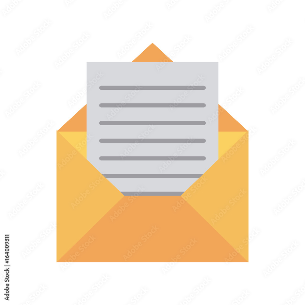message envelope with paper coming out icon image vector illustration design message envelope with paper coming out icon image vector illustration design