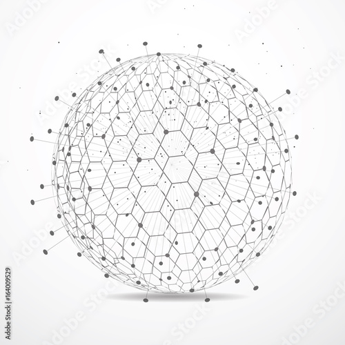 Global network connection. World map point and line composition concept of global business. Vector Illustration