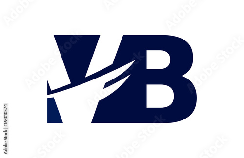 Free Download VB Negative Space Square Swoosh Letter Logo - GFXLoad