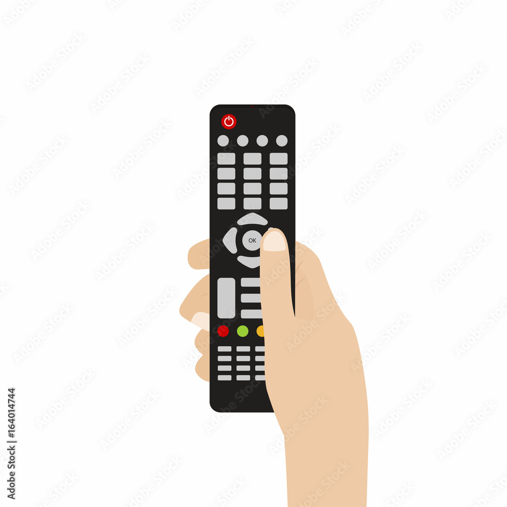 Remote control for TV. Hand holding TV remote control Remote control for TV. Hand holding TV remote control