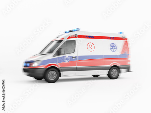 Ambulance emergency on a white background. 3D rendering © Artsiom Kazeyeu