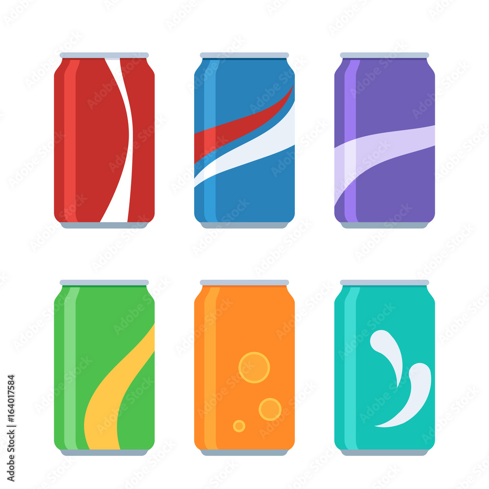 Foto Icon set soda cans