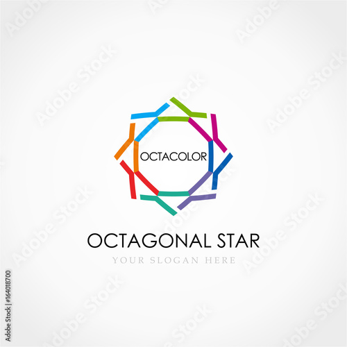 Octagonal Star Logo, Flower colorful logo