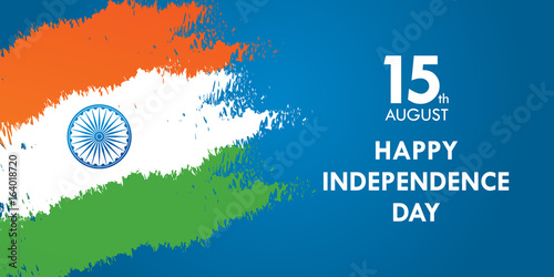 India Independence Day greeting card vector illustration. 15th august happy independence day