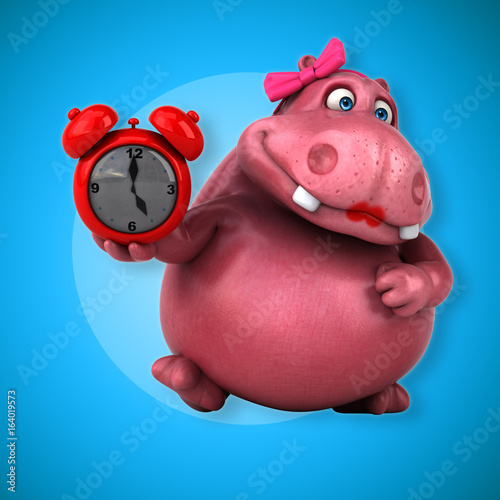 Pink Hippo - 3D Illustration