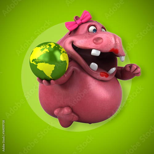 Pink Hippo - 3D Illustration