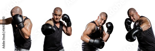Man boxing collage