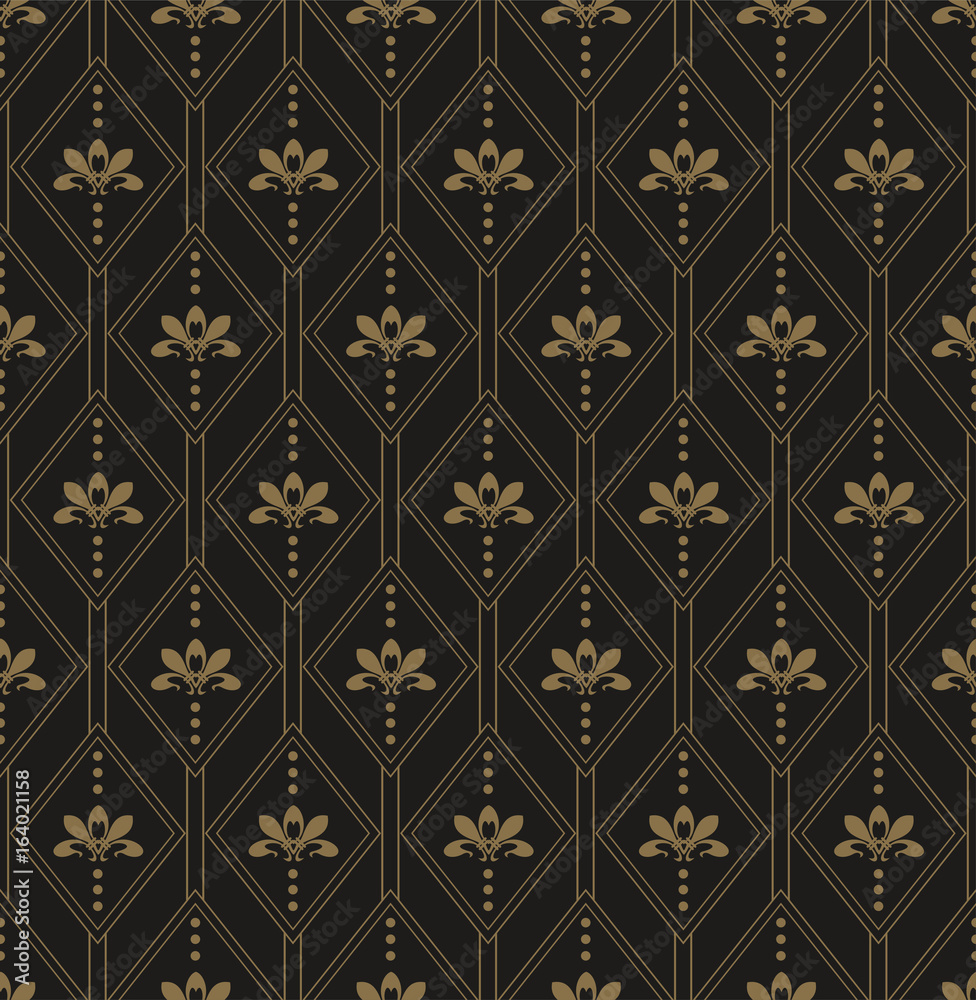 Background image. Art deco. Dark color, seamless pattern. Texture wallpaper. Vector illustration