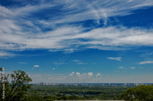 Ukraine, Kiev, view from the right bank of the Dnieper on the left bank photo