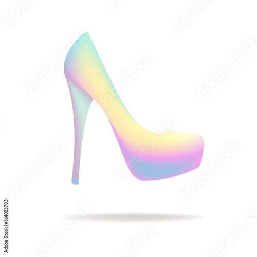 Women's shoes. Bright shoes. fashion. high heel. Holographic