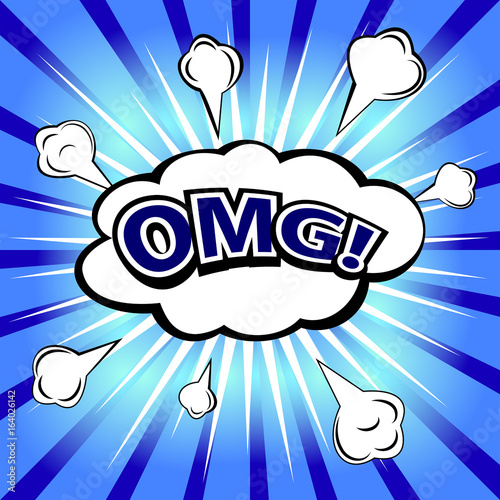 OMG! Comic speech bubble, cartoon. Vector illustration.