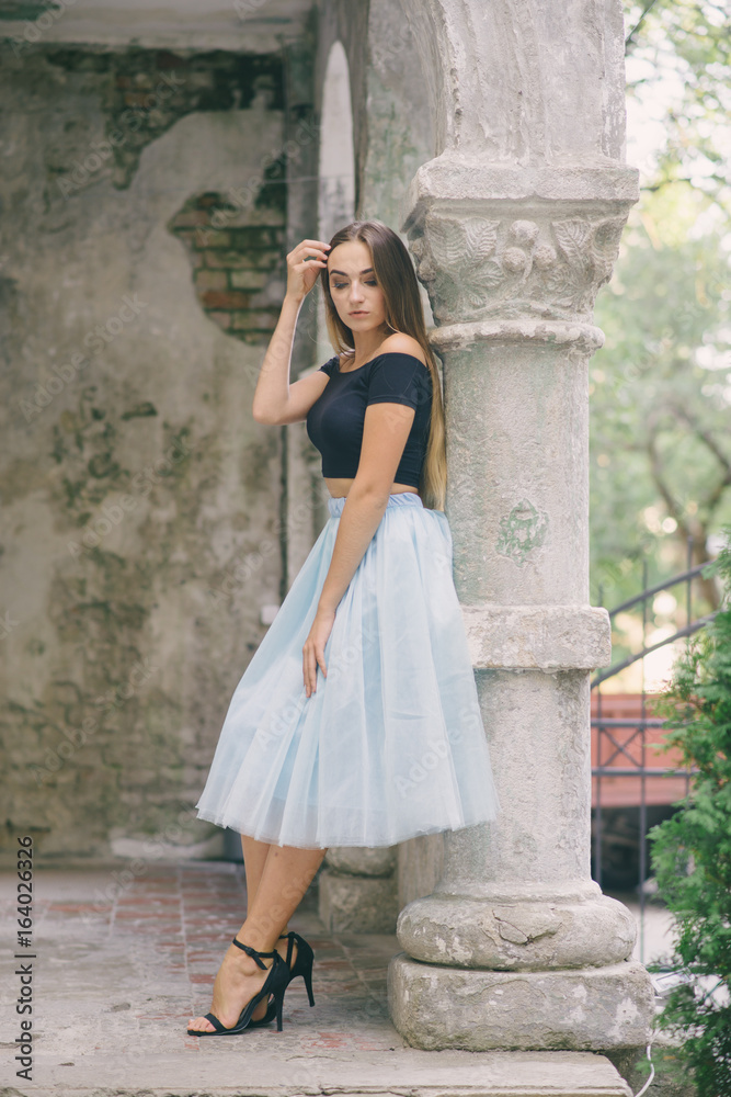 girl in skirt