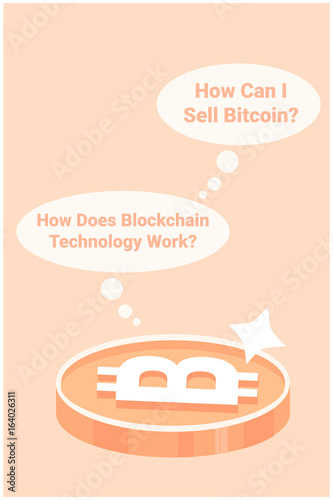 Vector illustration of Bitcoin, cryptocurrency , digital payment system