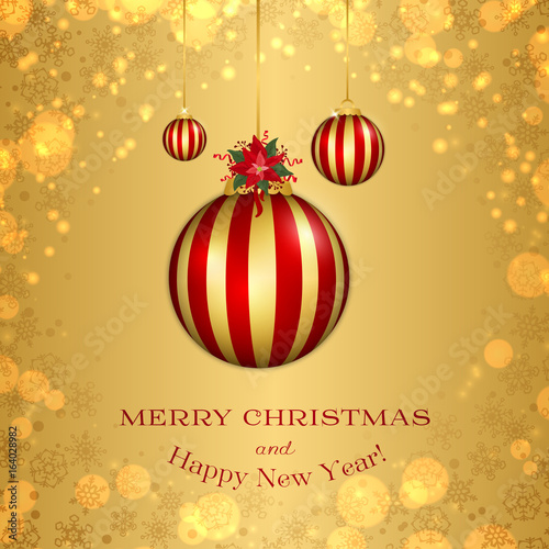 Merry Christmas and Happy New Year background