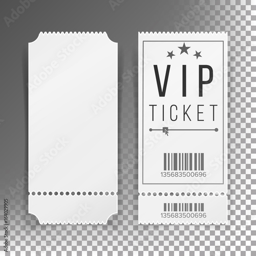 Ticket Template Set Vector. Blank Theater, Cinema, Train, Football Tickets Coupons. Isolated On Transparent Background