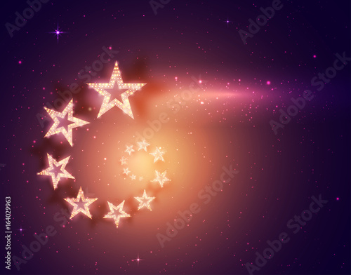 Poster Template with Stars. Concert, Party, Theater, Dance, Presentation Show Design.
