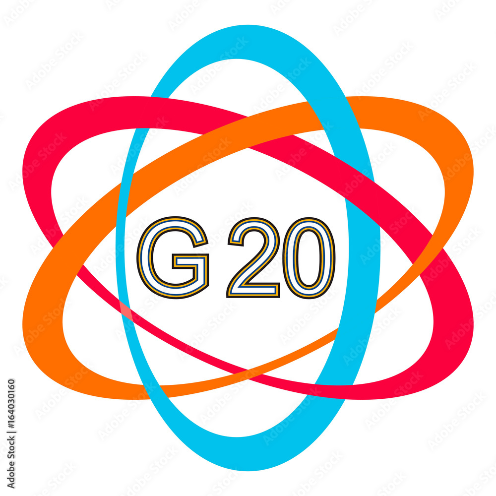 symbol logo of the G20 summit, vector icon G20 Summit in Hamburg Stock