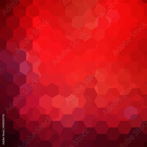 Background made of red hexagons. Square composition with geometric shapes. Eps 10