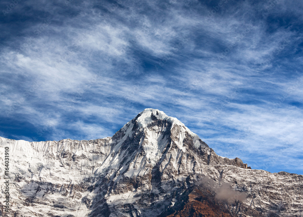 Mountain peak in Annapurna massif in Nepal Himalaya Mountain peak in Annapurna massif in Nepal Himalaya