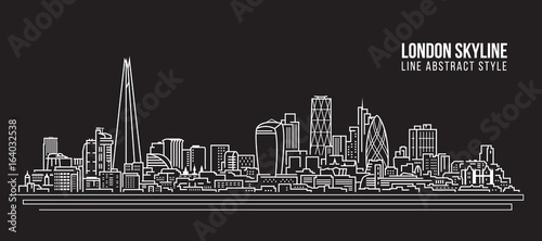 Fototapeta Cityscape Building Line art Projekt ilustracji wektorowych - Londyn panoramę