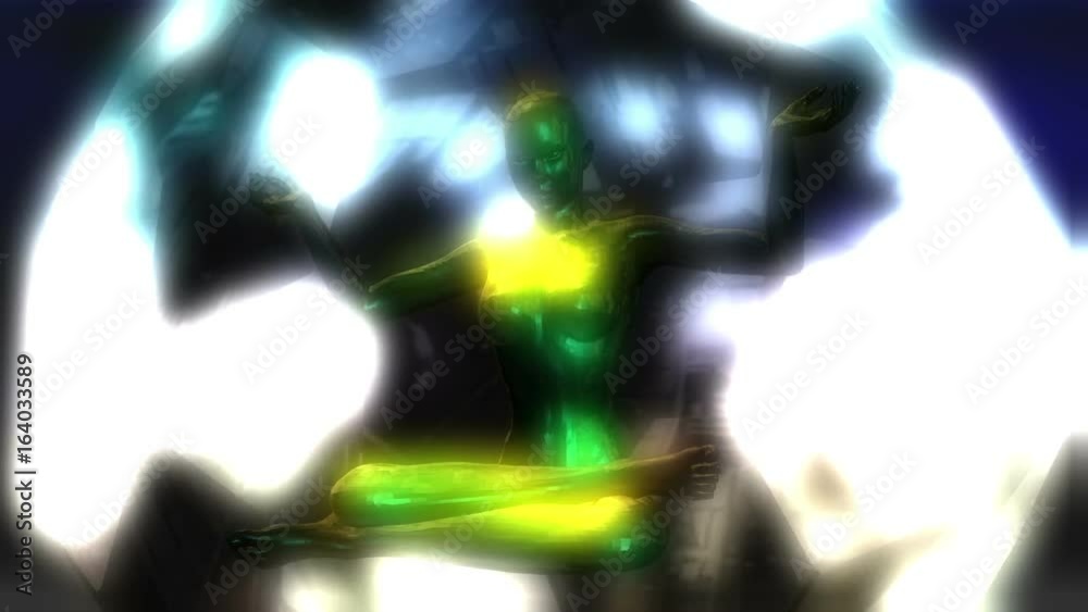Digital 3D Animation of a meditating Female Digital 3D Animation of a meditating Female