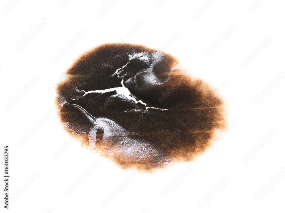 Trail of burnt paper on white background Trail of burnt paper on white background