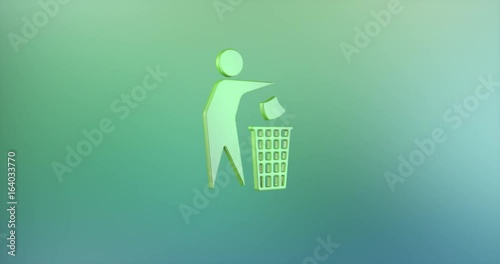 Animated Trash Man Color 3d Icon Loop Modules for edit with alpha matte
