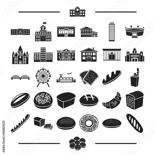 recreation, entertainment, production and other web icon in black style.object, office, construction, icons in set collection.