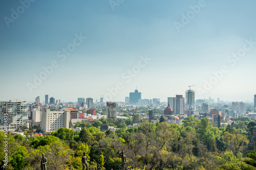 Mexico city skyline from Chapultepec castle