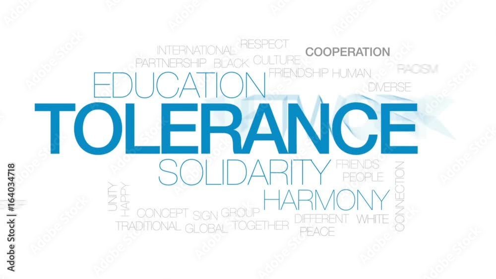 Tolerance animated word cloud, text design animation. Kinetic typography. Tolerance animated word cloud, text design animation. Kinetic typography.