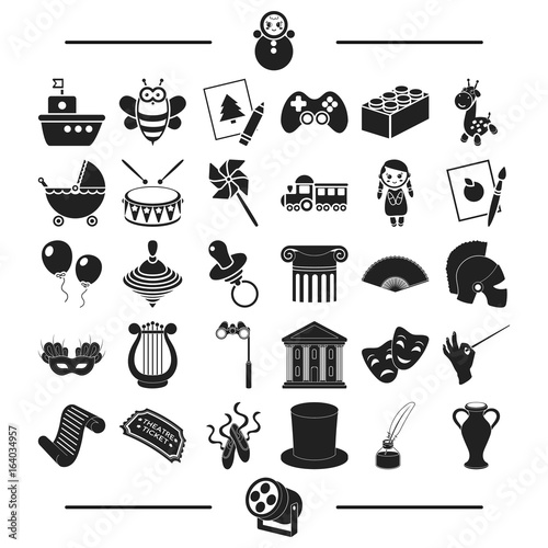 Music, Concert, Circus and other web icon in black style.Entertainment, Leisure, Hobbies, icons in set collection.