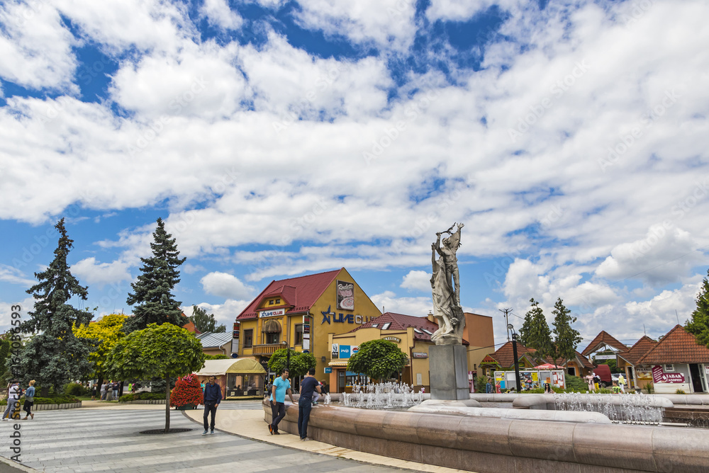 The Liberation Square in Michalovce city, Slovakia