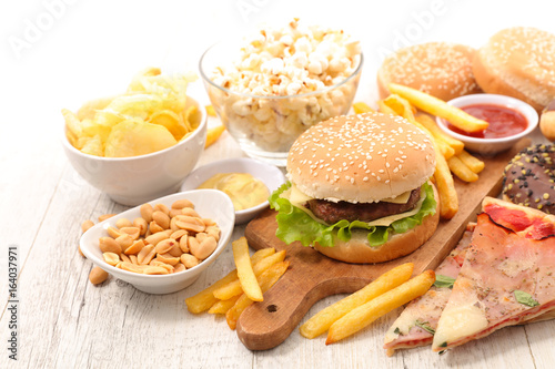selection of junk food,fast food photo