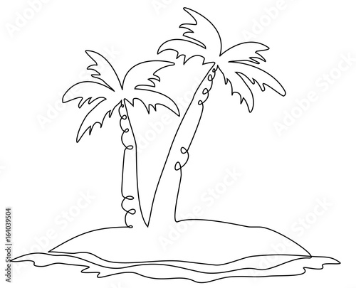 Lonely island one line drawing