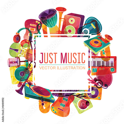 Colorful music background. Vector illustration