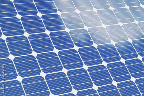 Solar panels isolated om white background. Blue solar panels. Concept alternative energy. 3d illustration