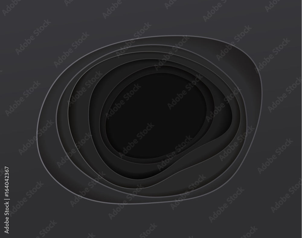 black background, looks like a deep layers hole floor. abstract paper art vector illustration black background, looks like a deep layers hole floor. abstract paper art vector illustration